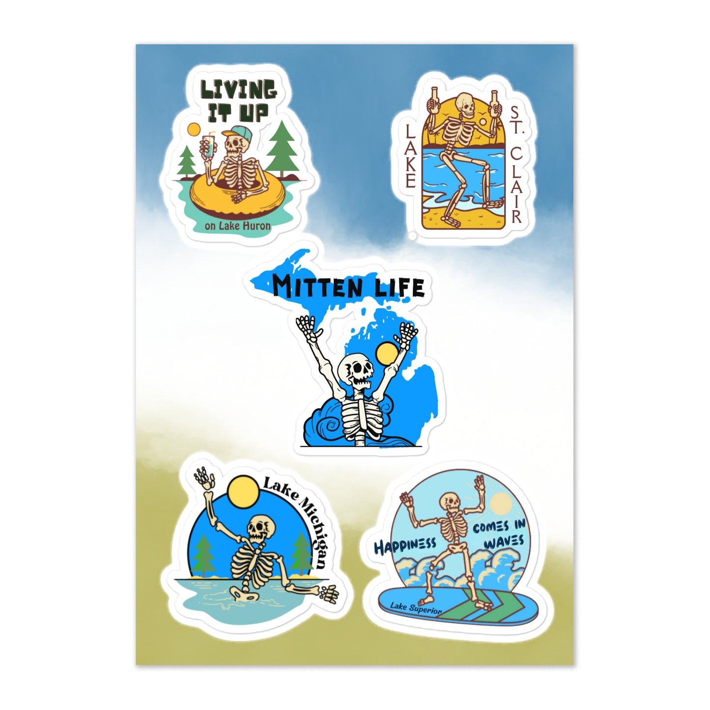 Michigan Lakes Sticker set