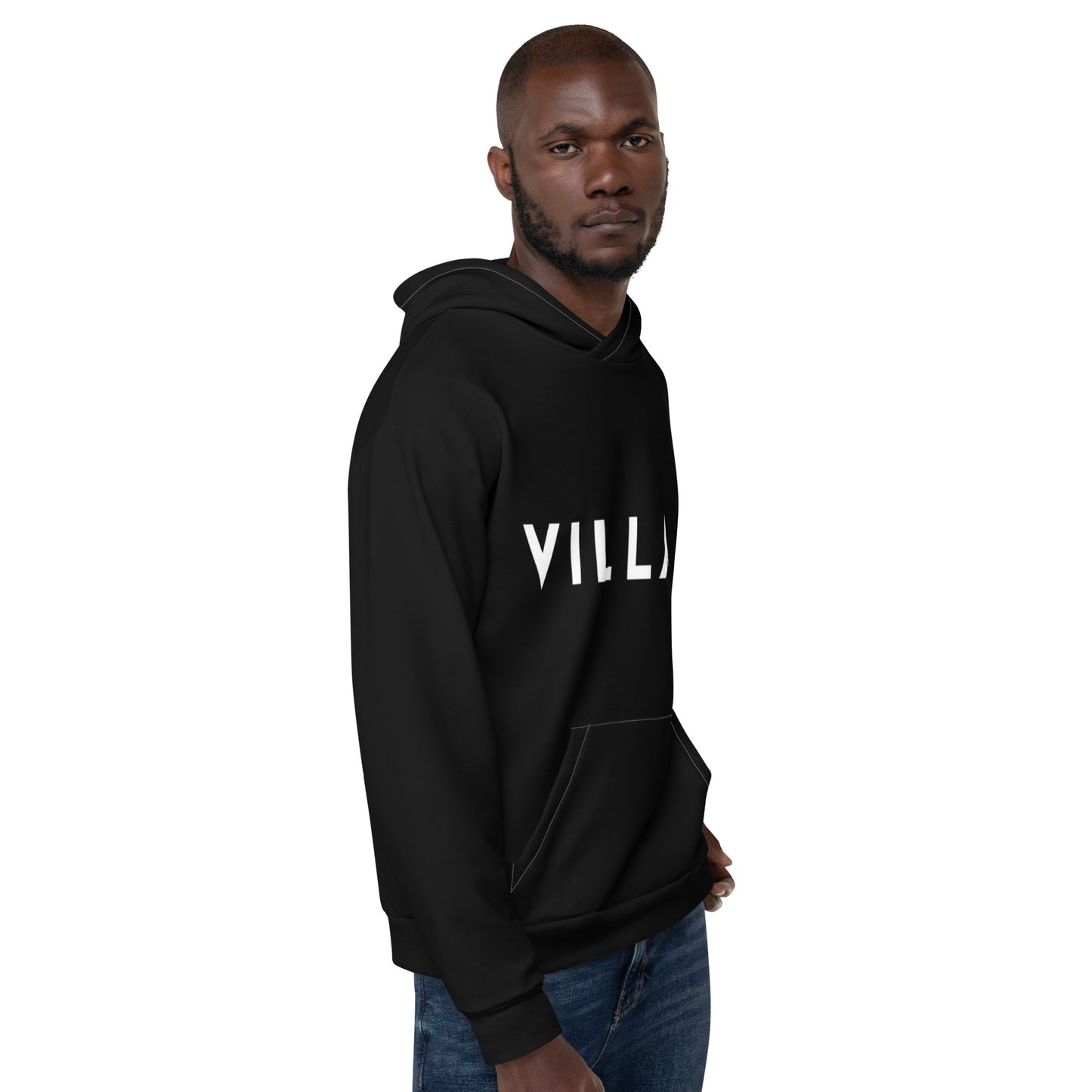 Villain Unisex Hoodie with White Draw Strings